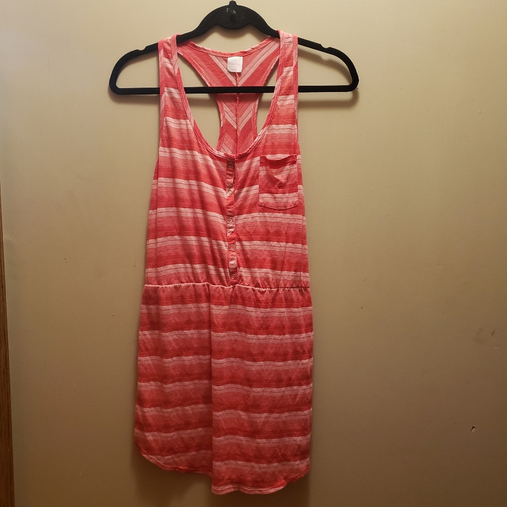 Large (Jr size) Xhilaration Coral Stripe Cover Up. NWTs